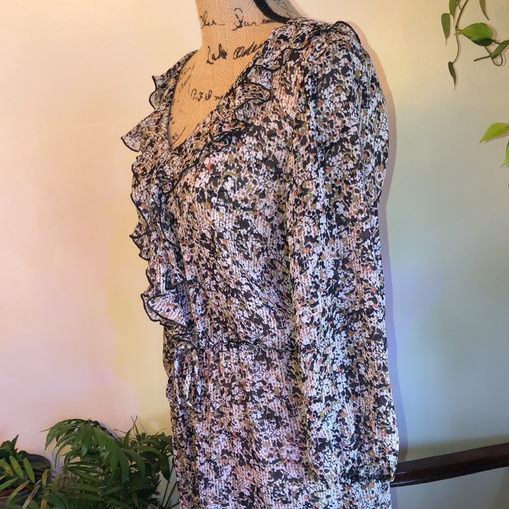Printed Ruffled Dress Top - Picture 3 of 6